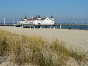 Ostsee Insel Usedom, Seebrücke Ahlbeck, Strand